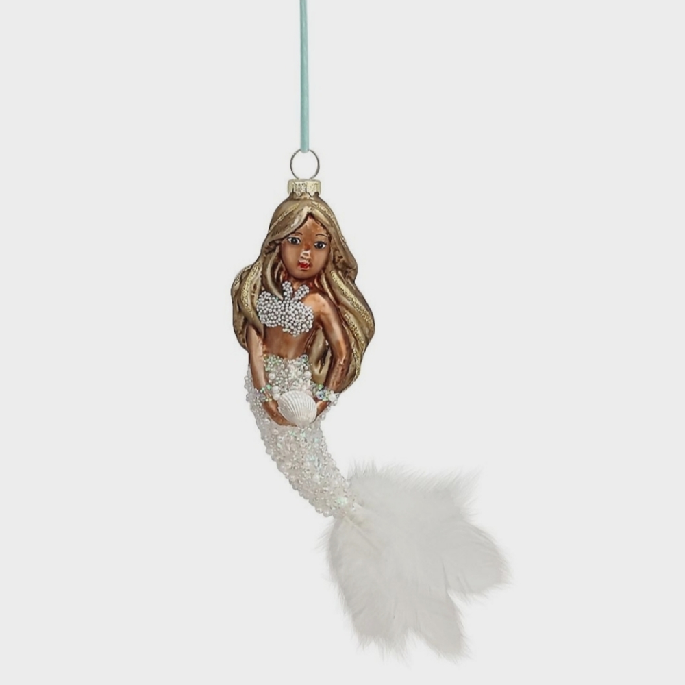 🧜🏽‍♀️ Stunning Glass Mermaid Ornament 🧜🏽‍♀️